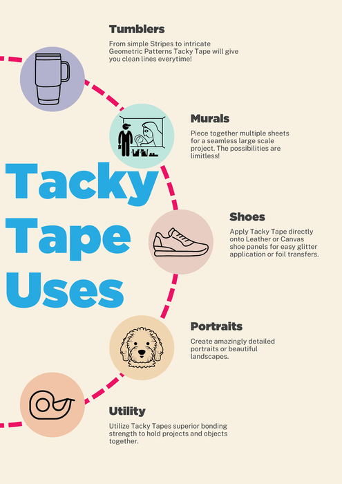 Tacky Tape [(10) 12" x 17" Double - Sided Adhesive Sheets Sheets Per Pack ] | Adhesive from The Glitter Guy