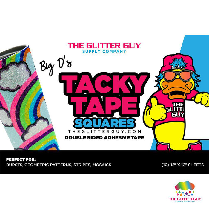 Tacky Tape - Squares [(10) 12" x 12" Double - Sided Adhesive Sheets Sheets Per Pack] | Tacky Tape from The Glitter Guy