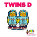 Twins D Enamel Pin | Accessory from The Glitter Guy
