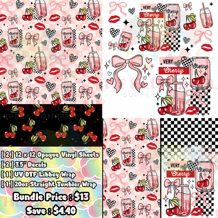 Very Cherry - Printed Vinyl Bundle | Printed Vinyl from The Glitter Guy