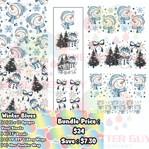 Winter Blues - Printed Vinyl Bundle | Printed Vinyl from The Glitter Guy