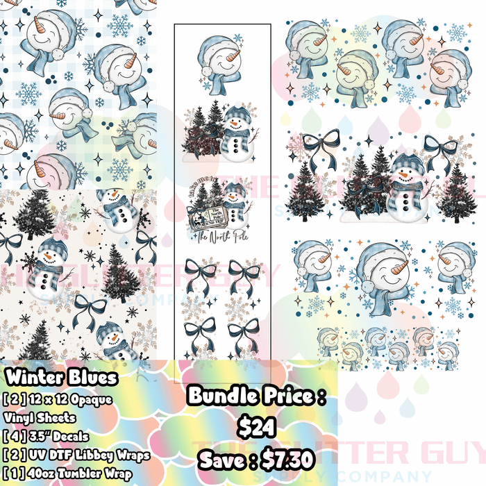 Winter Blues - Printed Vinyl Bundle | Printed Vinyl from The Glitter Guy