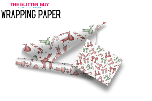 Wrapping Paper - Candy Canes & Bows | Printed Vinyl from The Glitter Guy