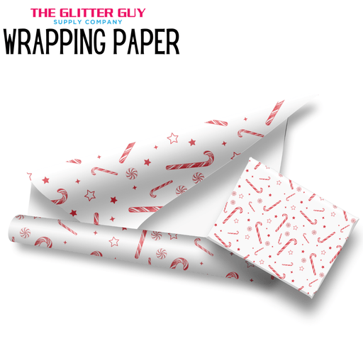 Wrapping Paper - Candy Canes | Printed Vinyl from The Glitter Guy