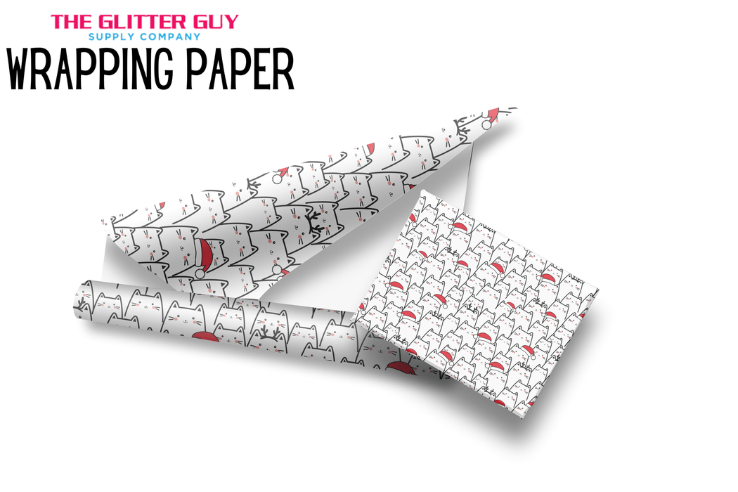 Wrapping Paper - Christmas Cats | Printed Vinyl from The Glitter Guy