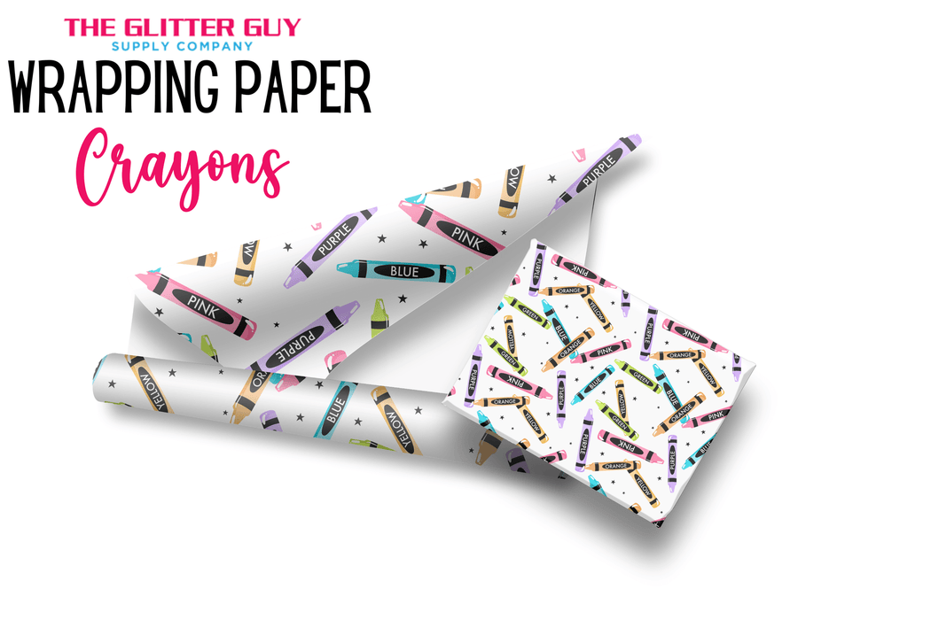 Wrapping Paper - Crayons | Printed Vinyl from The Glitter Guy