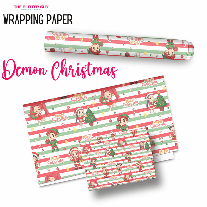 Wrapping Paper - Demon Christmas | Printed Vinyl from The Glitter Guy