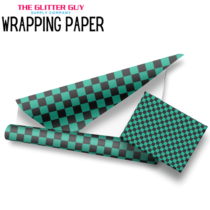 Wrapping Paper - Demon Slayer Checker | Printed Vinyl from The Glitter Guy