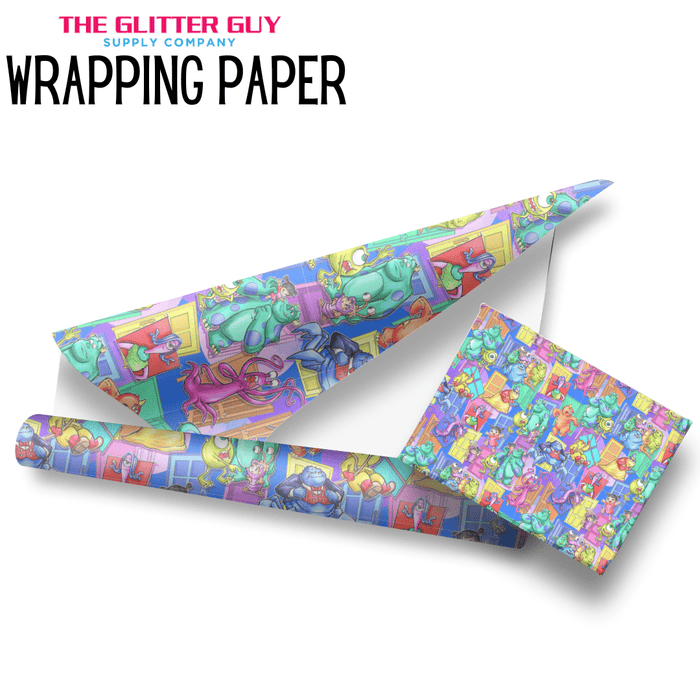 Wrapping Paper - Door Monsters | Printed Vinyl from The Glitter Guy