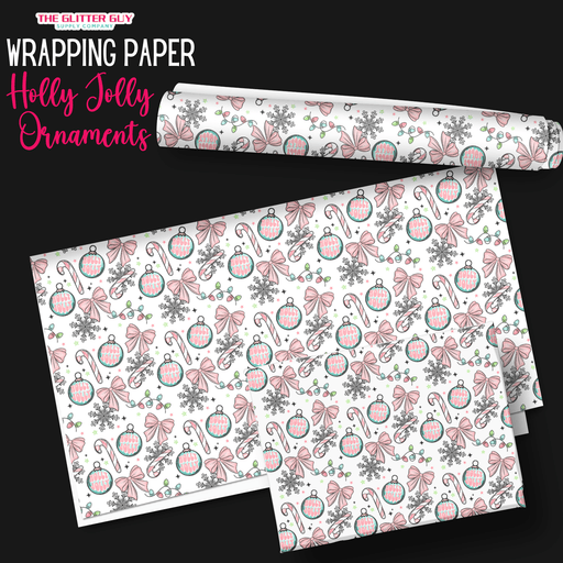 Wrapping Paper - Holly Jolly Ornaments | Printed Vinyl from The Glitter Guy