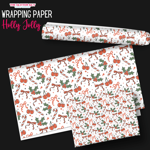 Wrapping Paper - Holly Jolly | Printed Vinyl from The Glitter Guy