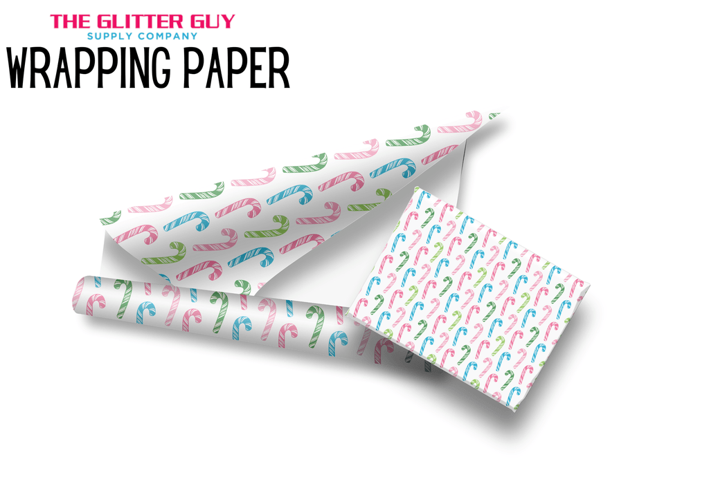 Wrapping Paper - Neon Candy Cane | Printed Vinyl from The Glitter Guy
