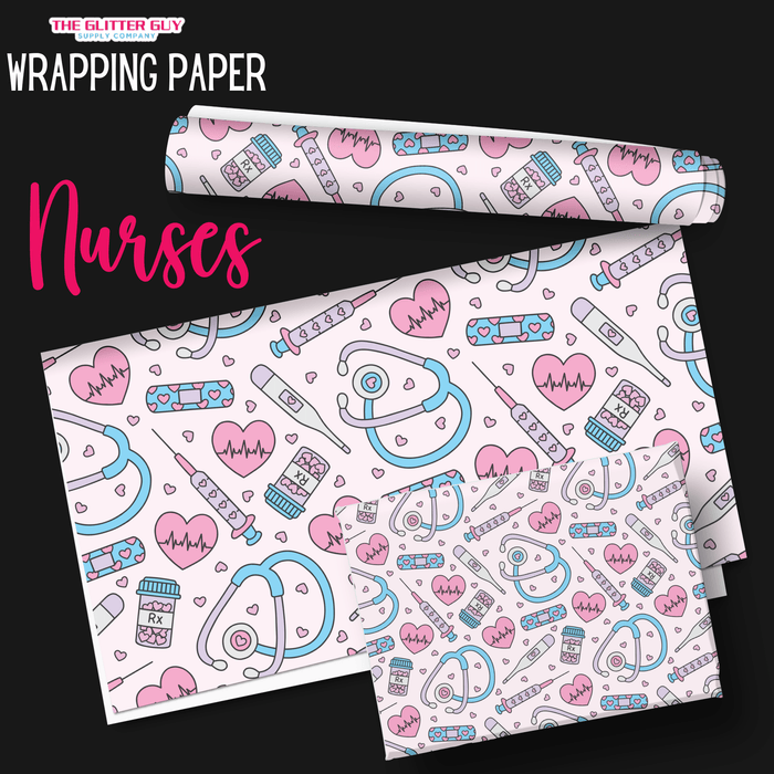 Wrapping Paper - Nurses | Printed Vinyl from The Glitter Guy