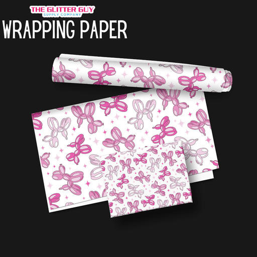 Wrapping Paper - Pink Balloon Dogs | Printed Vinyl from The Glitter Guy