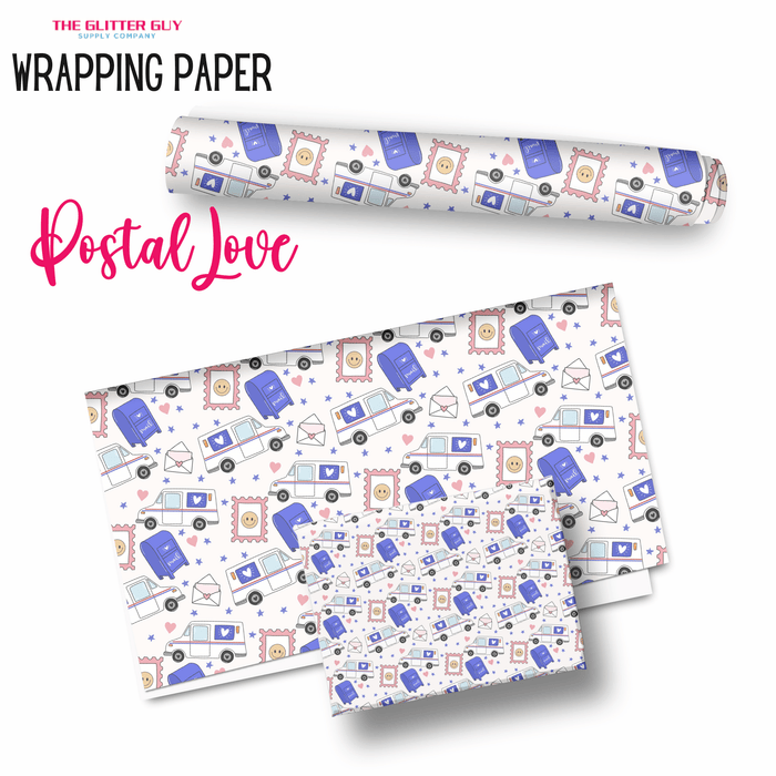 Wrapping Paper - Postal Love | Printed Vinyl from The Glitter Guy
