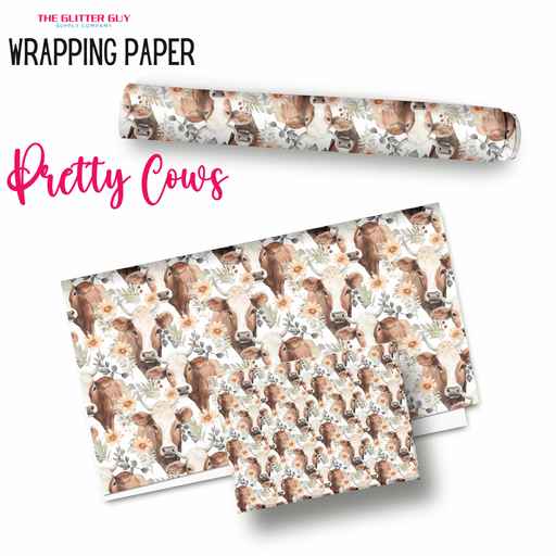 Wrapping Paper - Pretty Cows | Printed Vinyl from The Glitter Guy