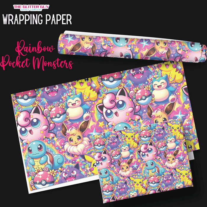 Wrapping Paper - Rainbow Pocket Monster | Printed Vinyl from The Glitter Guy
