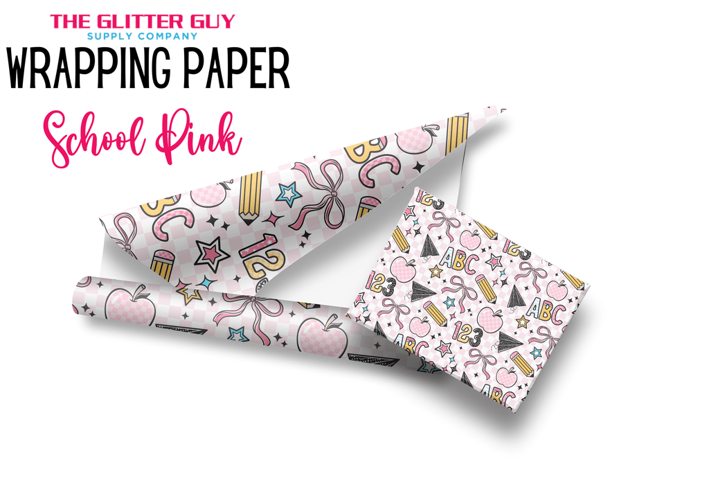 Wrapping Paper - School Pink | Printed Vinyl from The Glitter Guy