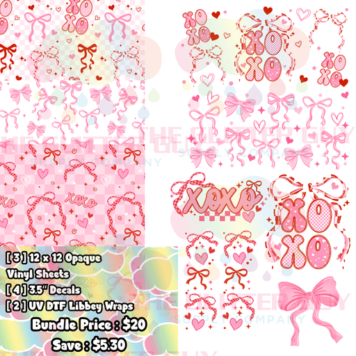 Xo Bows - Printed Vinyl Bundle | Printed Vinyl from The Glitter Guy