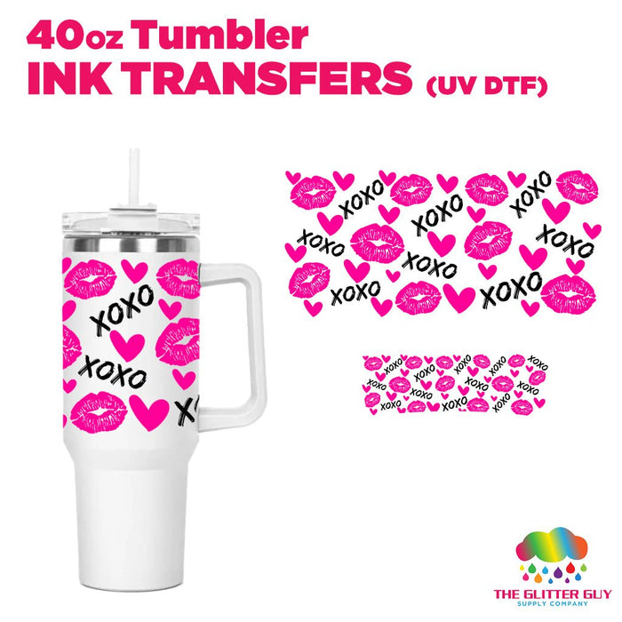 XOXO | 40oz Tumbler Wrap - Ink Transfers | UVDTF from The Glitter Guy