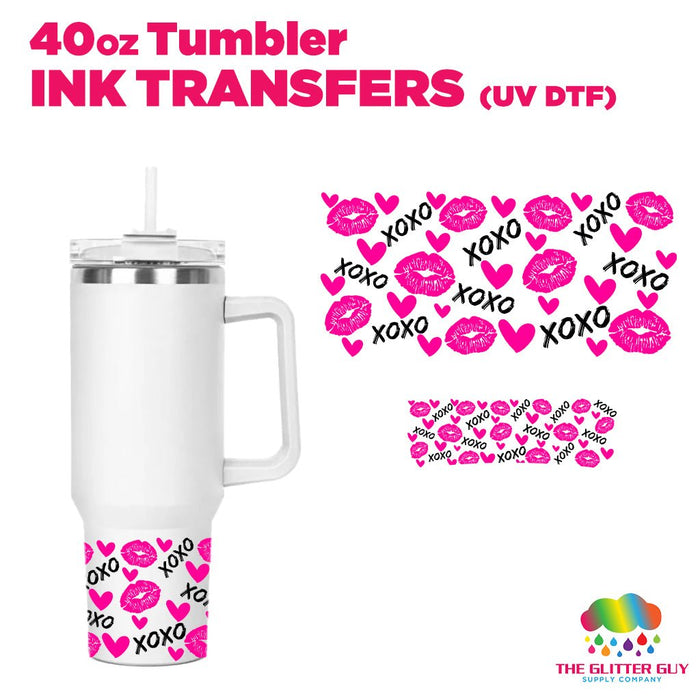 XOXO | 40oz Tumbler Wrap - Ink Transfers | UVDTF from The Glitter Guy