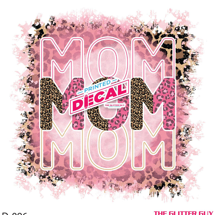 Printed Decal - Mom Repeat Leopard