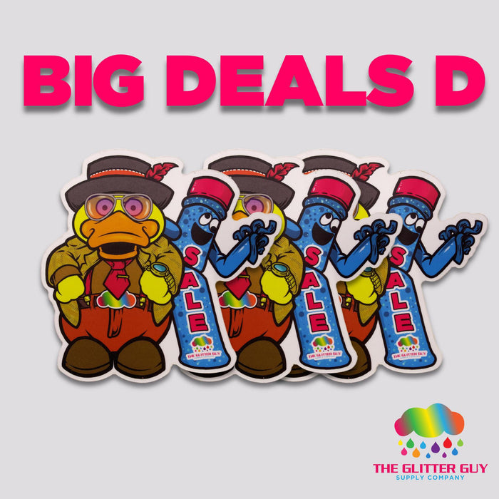 Big Deals D w/ Wacky Inflatable Glitter Tube Man Sticker