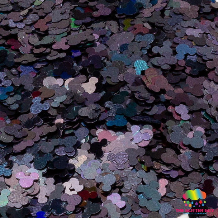 Black Holo Mice | Glitter Shape from The Glitter Guy