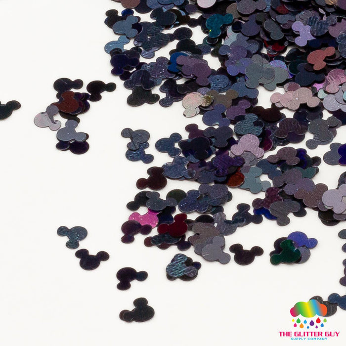 Black Holo Mice | Glitter Shape from The Glitter Guy
