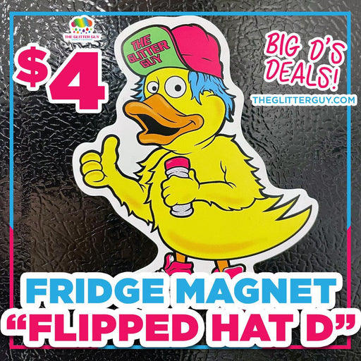 Flipped Hat D Fridge Magnet - The Glitter Guy
