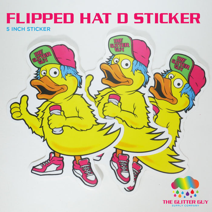 Hat Flipped D Sticker | Sticker from The Glitter Guy