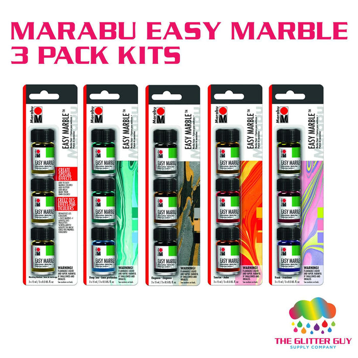 Marabu Easy Marble Trial 3 Pack Kits | Easy Marble from The Glitter Guy