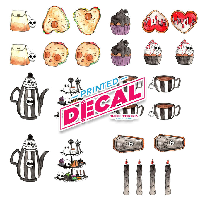 Printed Decal Sheet - Gothic Tea Party | Decals from The Glitter Guy