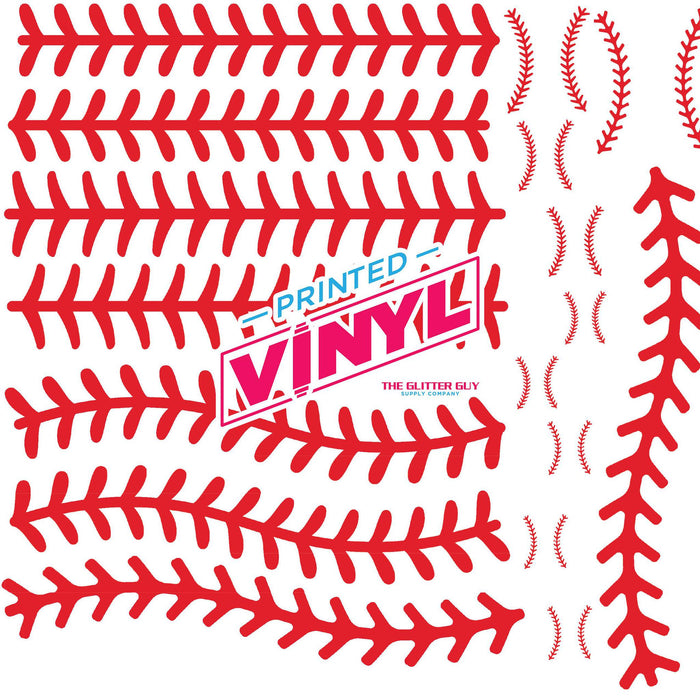 Printed Vinyl - Baseball Laces - White Cast | Printed Vinyl from The Glitter Guy