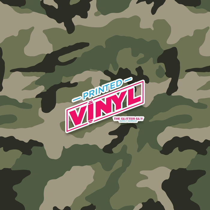 Printed Vinyl - Camo (Green) | Printed Vinyl from The Glitter Guy