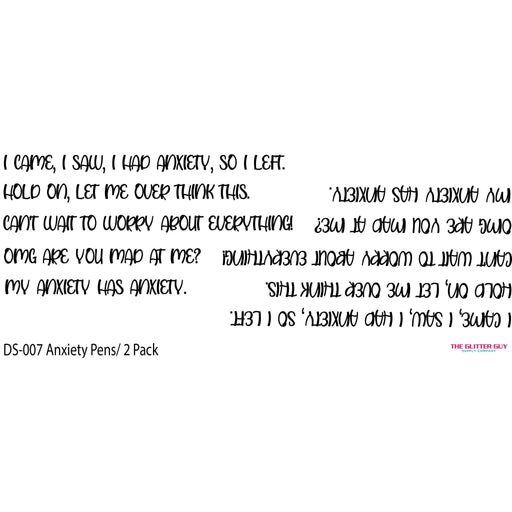 Printed Vinyl Pen Decals - Anxiety Quotes | Decals from The Glitter Guy