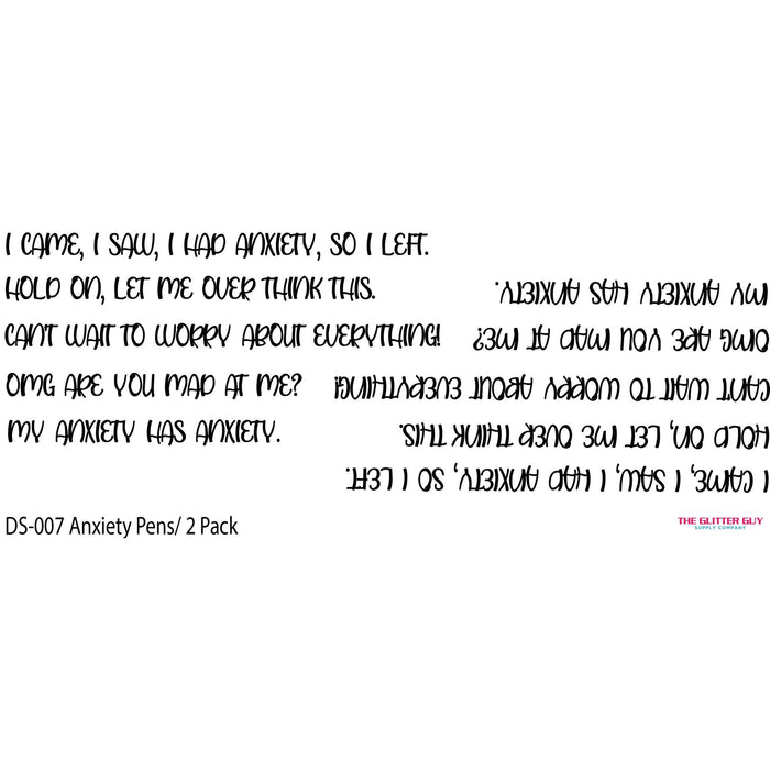 Printed Vinyl Pen Decals - Anxiety Quotes | Decals from The Glitter Guy
