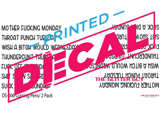 Printed Vinyl Pen Decals - Curse Words | Decals from The Glitter Guy