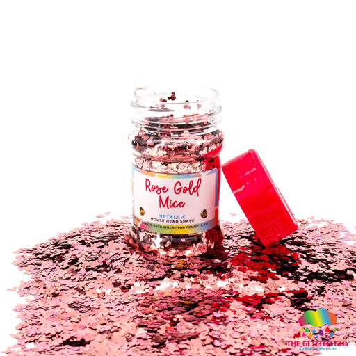 Rose Gold Mice | Glitter Shape from The Glitter Guy