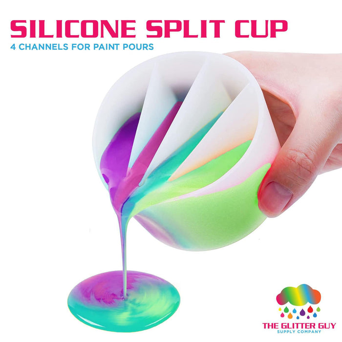 Silicone Paint/Epoxy Pour Cup (4 Channels) | Accessory from The Glitter Guy