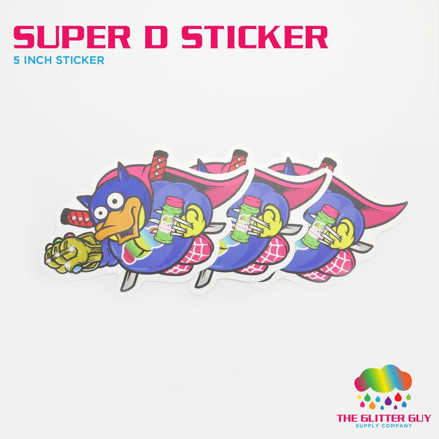Super D Sticker — The Glitter Guy