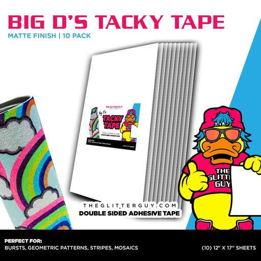 Tacky Tape [(10) 12" x 17" Double - Sided Adhesive Sheets Sheets Per Pack ] | Adhesive from The Glitter Guy