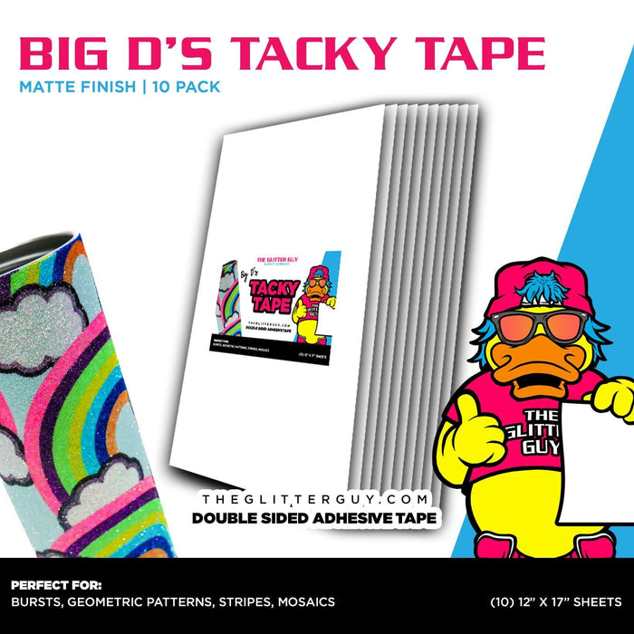Tacky Tape [(10) 12" x 17" Double - Sided Adhesive Sheets Sheets Per Pack ] | Adhesive from The Glitter Guy